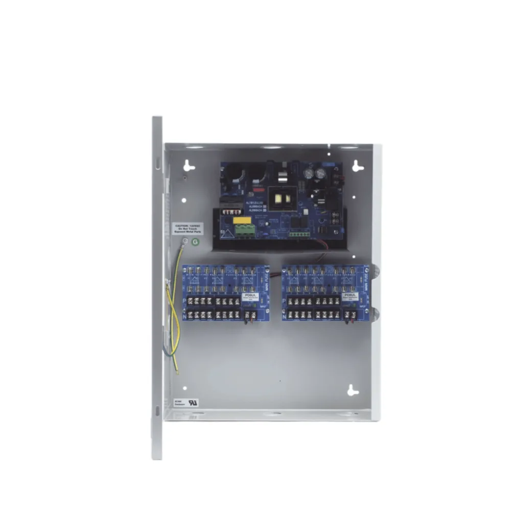 12 Vcc @ 10 A / Fuente tipo control / 16 salidas / capacidad de baterías de respaldo / Requiere batería.
