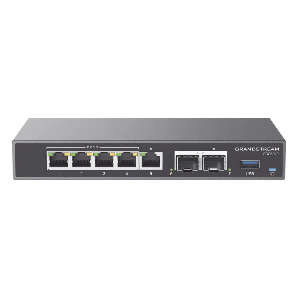 4 en 1: Firewall Nueva Generación, Router, IP PBX (24 usuarios / 8 llamadas), Switch Gigabit de 5 Puertos (4 PoE) y 2 Puertos SFP 2.5 Gigabit / Todos los puertos son configurables WAN/LAN, máximo 3 x WAN – vista 4
