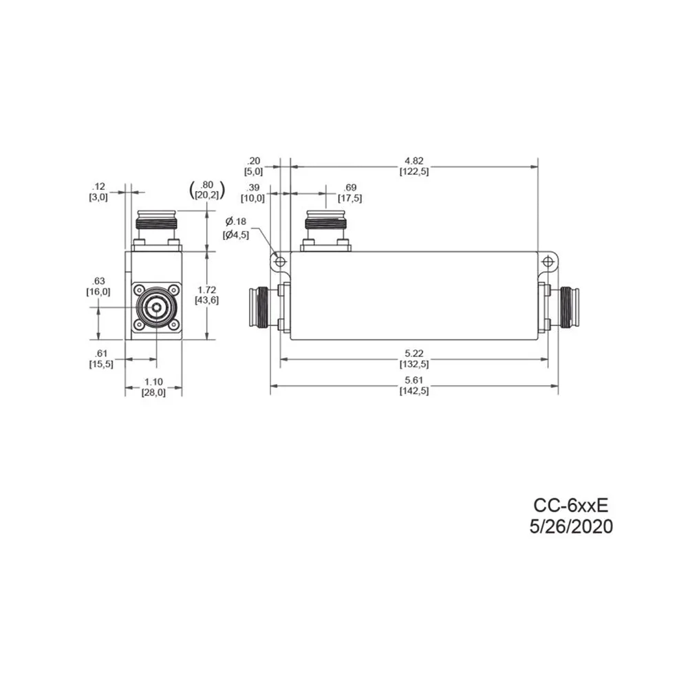 Acoplador direccional 6dB 617-5925MHz 300W-161dBc 4.3-10 IP67 – vista 2