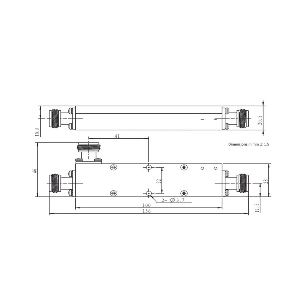 Acoplador  direccional 7dB 694-2700 50W tipo N – vista 2