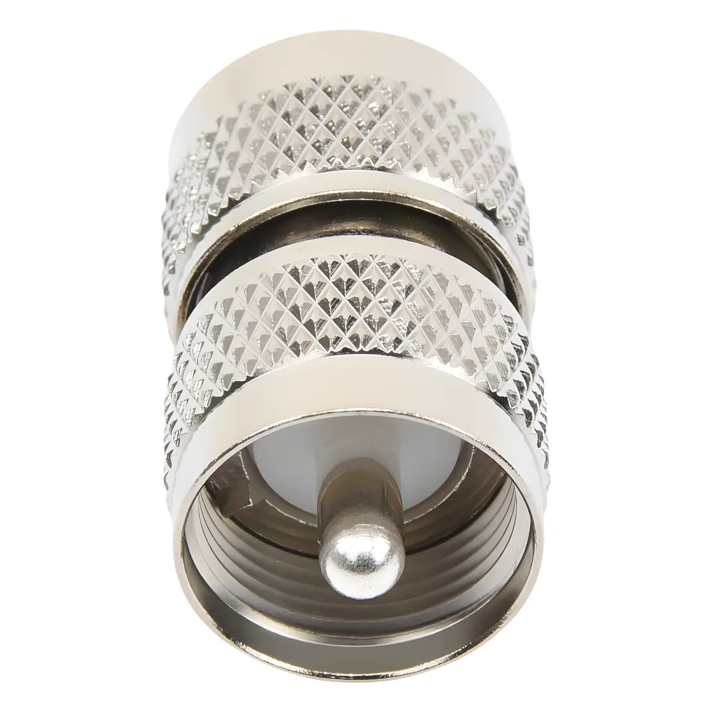 Adaptador Barril en Línea, de Conector UHF Macho (PL-259) a UHF Macho (PL-259), Níquel/ Plata/ Teflón. – vista 2