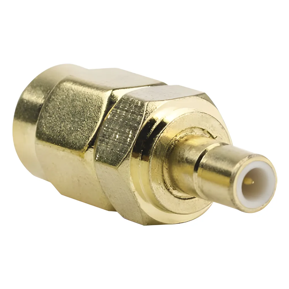Adaptador Coaxial en Línea, de Conector SMA Macho a SMB Hembra, Oro/ Oro/ Teflón. – vista 2