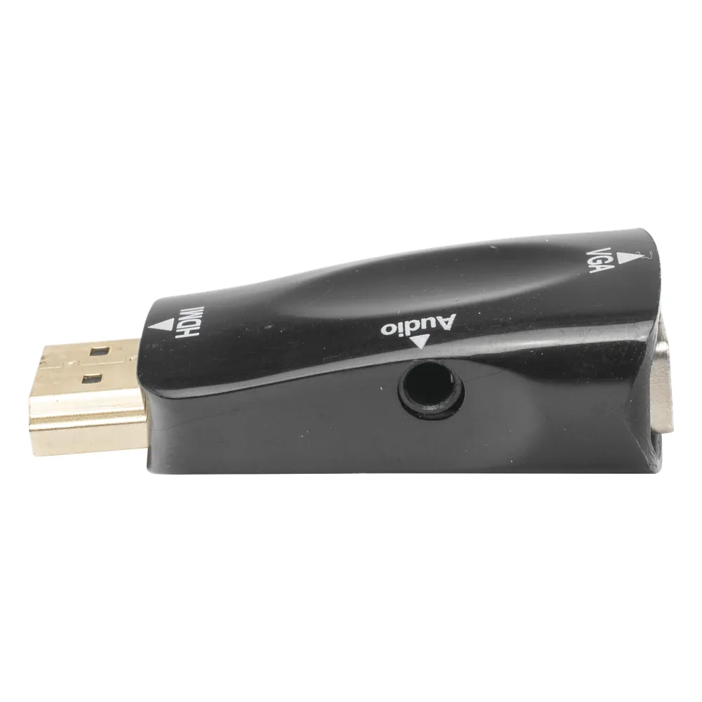 Adaptador (Convertidor) HDMI a VGA  / HDMI Macho a VGA Hembra / Resolución 1920x1080 @ 60Hz  / Adaptador de Audio de 3.5 mm / Chapado en Níquel – vista 2