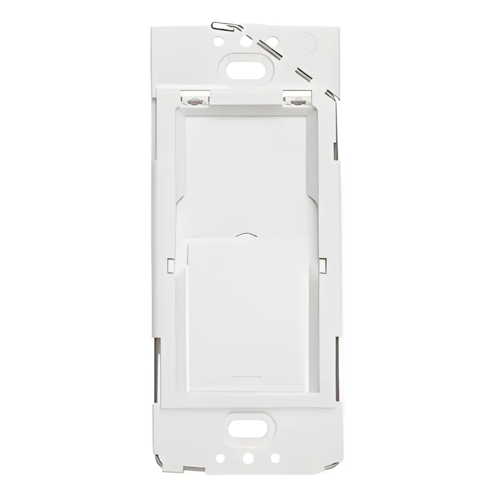 Adaptador de caja de pared para montar un control Pico como apagador fijo, instalable sobre caja eléctrica de 120 V o directo al muro, se usa con placa Claro