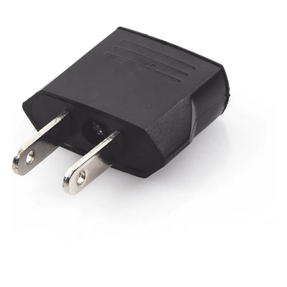 Adaptador de enchufe europea a americano, Calidad PREMIUM @ 6 A ; 110 - 250 Vca – vista 2