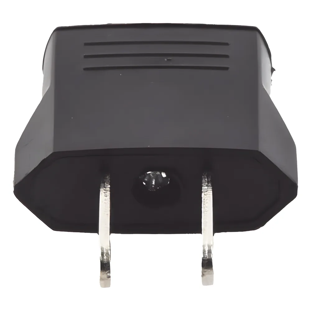 Adaptador de enchufe europea a americano, Calidad PREMIUM @ 6 A ; 110 - 250 Vca