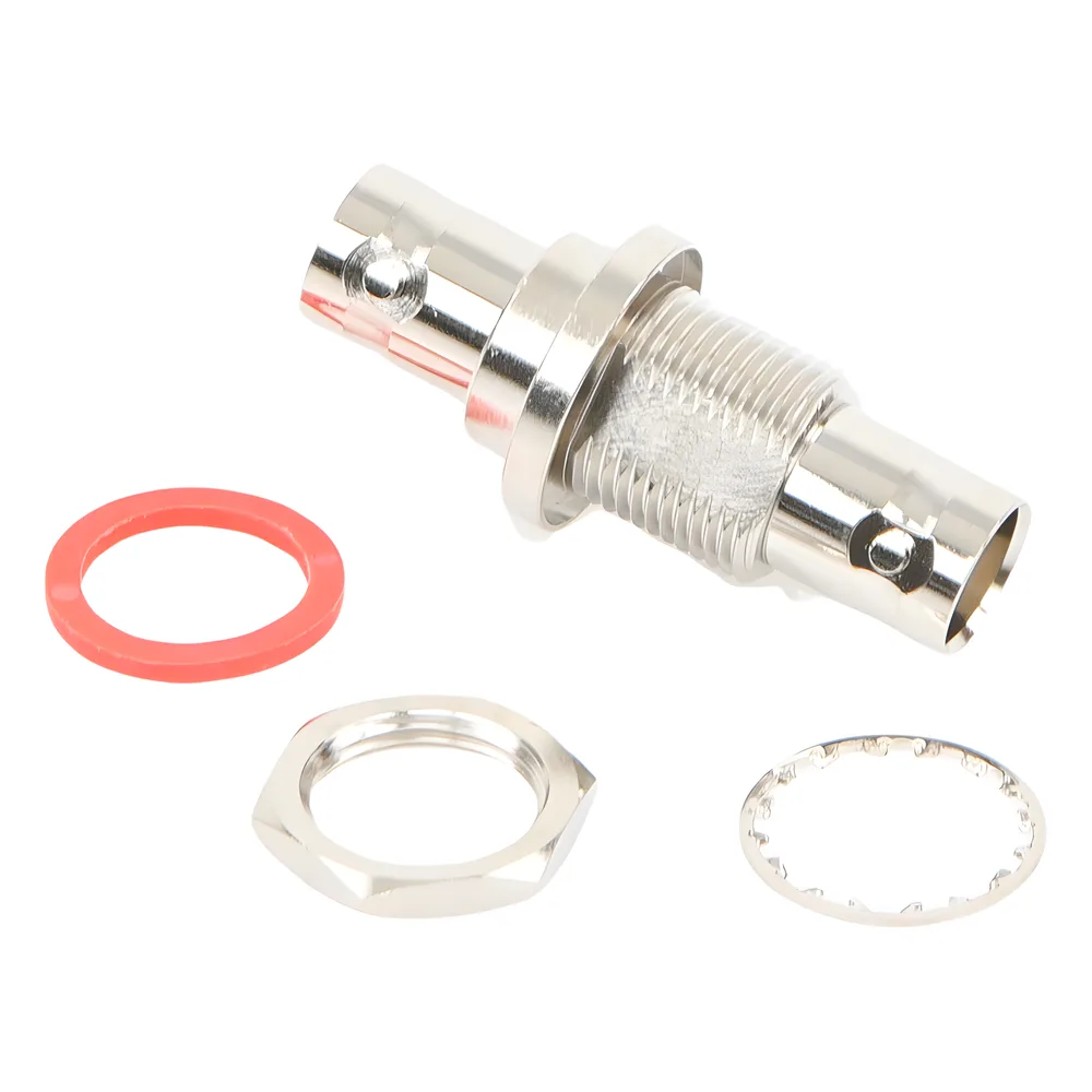 Adaptador Doble BNC Hembra para Chasis, Hermético y de Montaje en D-Plano, Níquel/ Oro/ Delrin. – vista 2
