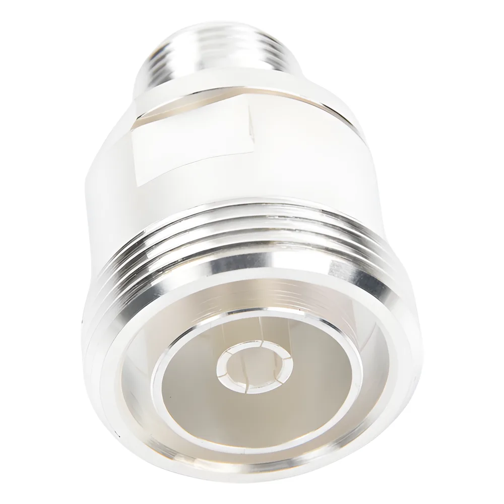 Adaptador en Línea de Conector DIN 7-16 Hembra a N Hembra, Plata / Plata / Teflón. – vista 4