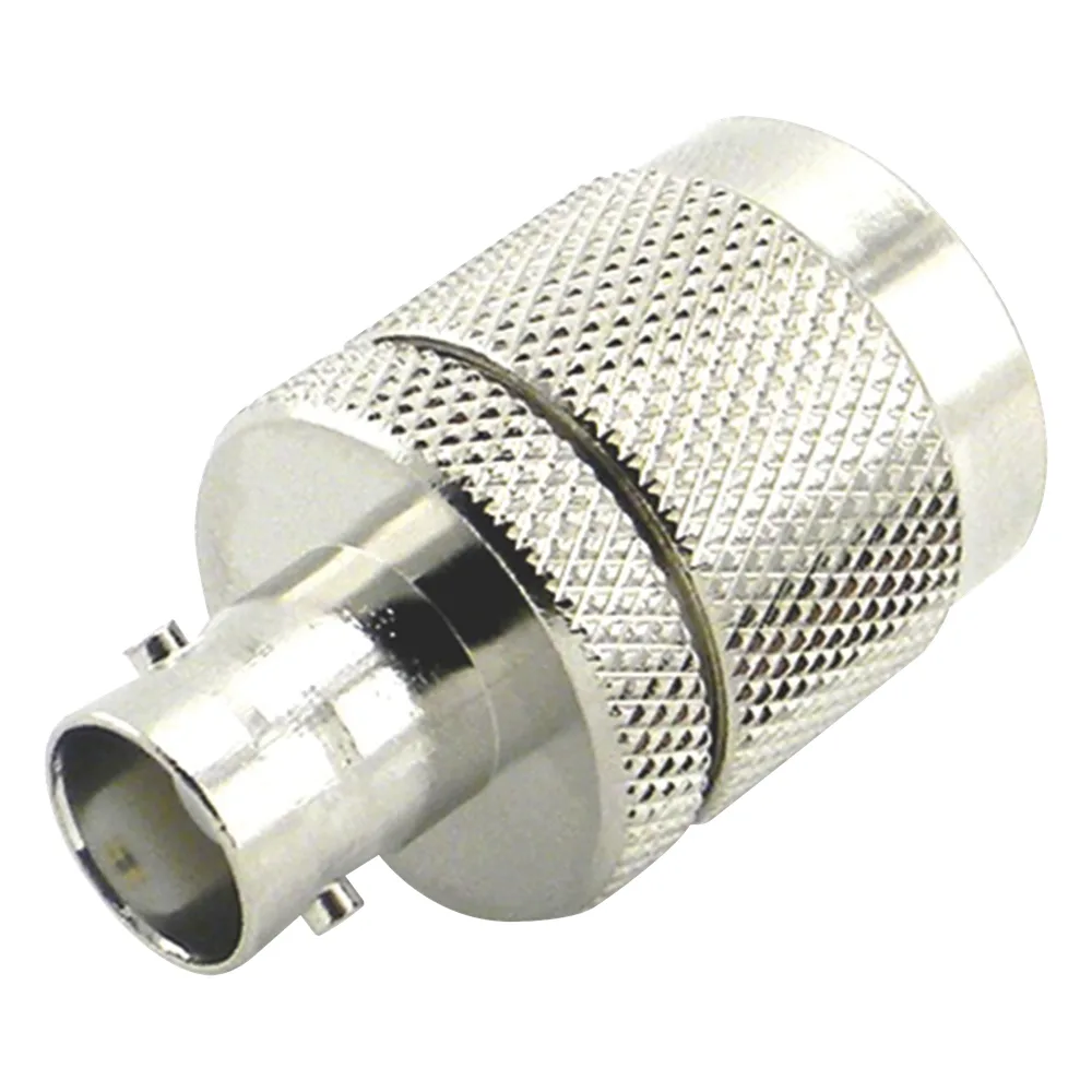 Adaptador en Línea de Conector N Macho a BNC Hembra, Plata/ Oro/ Teflón. – vista 2