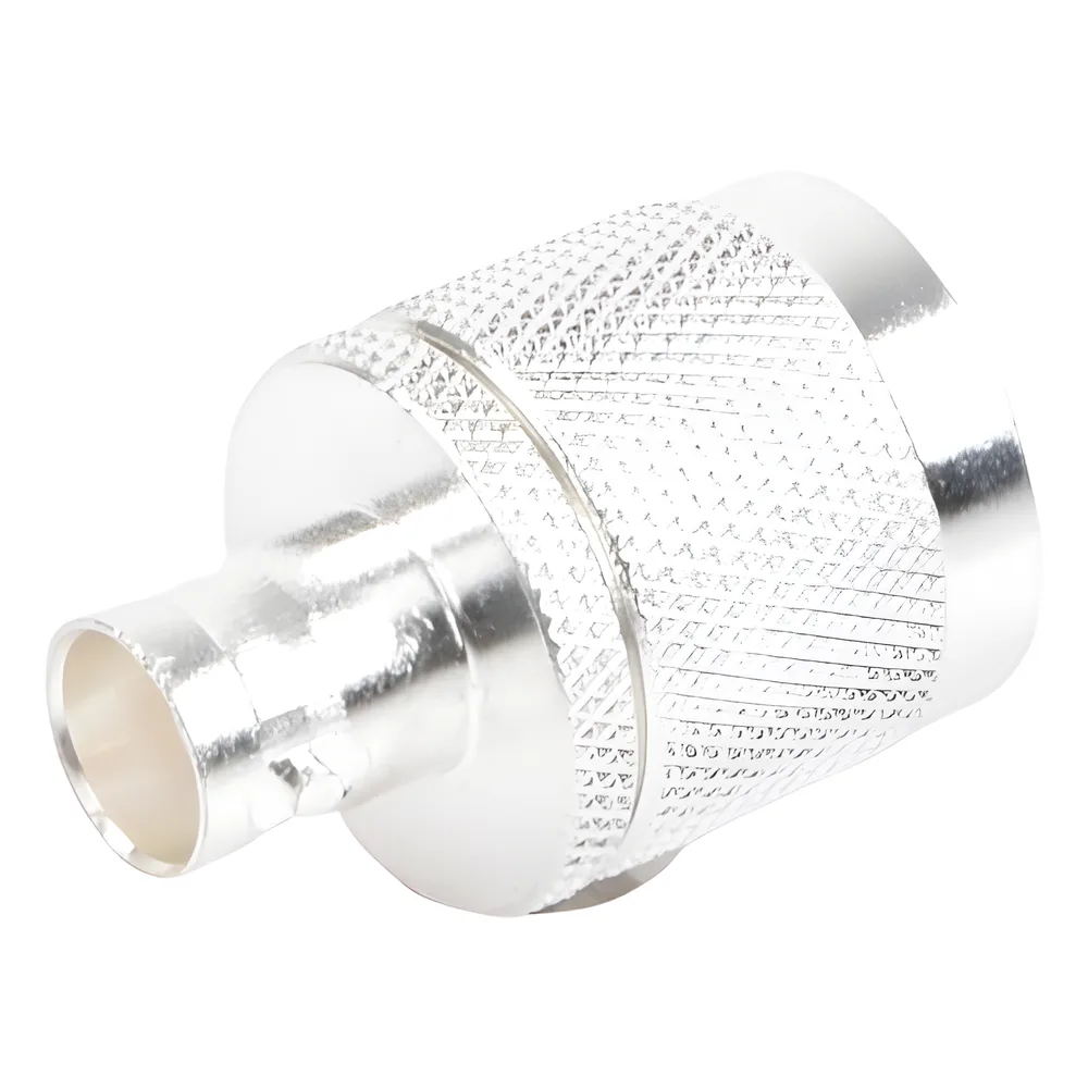 Adaptador en Línea de Conector N Macho a BNC Hembra, Plata/ Oro/ Teflón. – vista 3