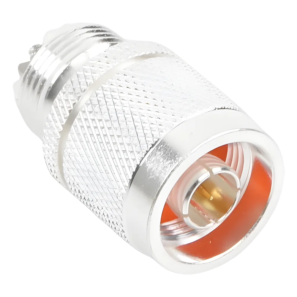Adaptador en Línea, de Conector N Macho a UHF Hembra (SO-239), Plata/ Oro/ Teflón. – vista 4