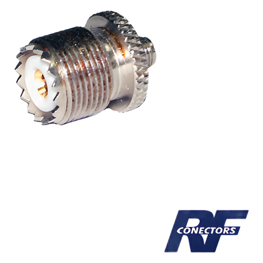 Adaptador en Línea de Conector SMA Hembra a UHF Hembra (SO-239), Níquel/ Oro/ Teflón.