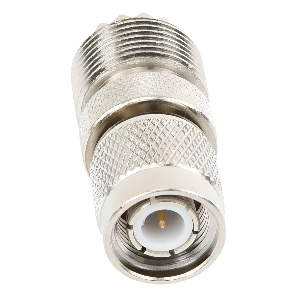 Adaptador en Línea de Conector TNC Macho a Conector UHF Hembra (SO-239), Níquel/ Oro/ Teflón. – vista 2