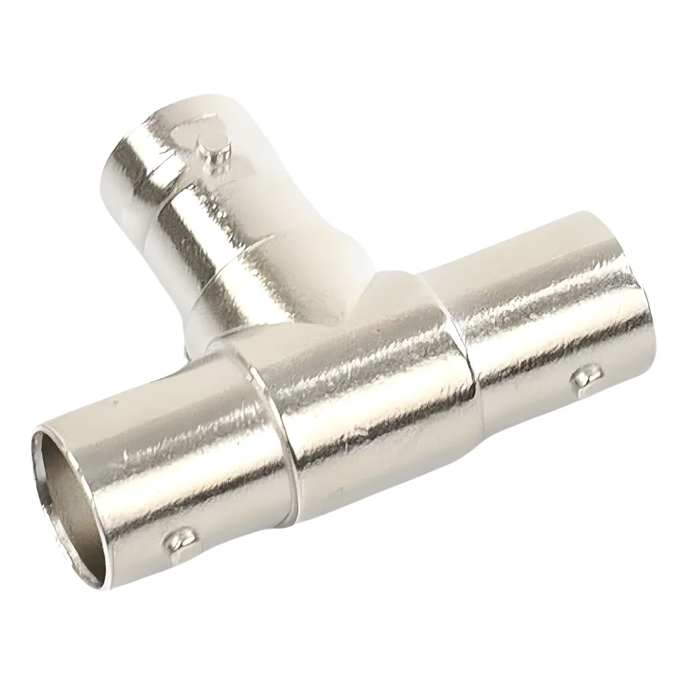 Adaptador en T para 75 Ohm de triple conectores BNC Hembras, Níquel/ Oro/ Teflón. – vista 3