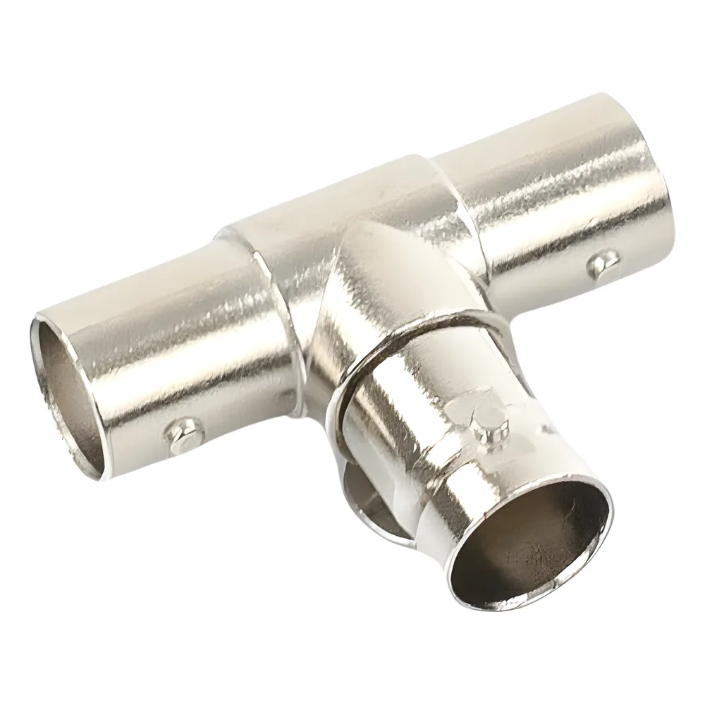 Adaptador en T para 75 Ohm de triple conectores BNC Hembras, Níquel/ Oro/ Teflón. – vista 4