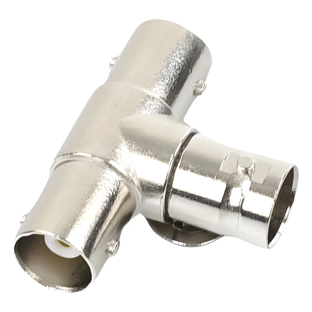 Adaptador en T para 75 Ohm de triple conectores BNC Hembras, Níquel/ Oro/ Teflón. – vista 5