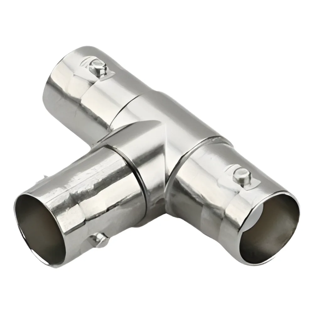 Adaptador en T para 75 Ohm de triple conectores BNC Hembras, Níquel/ Oro/ Teflón.