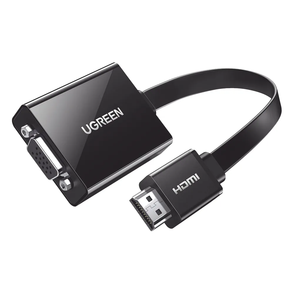Adaptador HDMI a VGA / Resolución 1080P / Audio 3.5mm / Con Puerto Micro USB para Alimentación / Plug & Play / No Requiere Controlador / ABS / Flexible y Duradero
