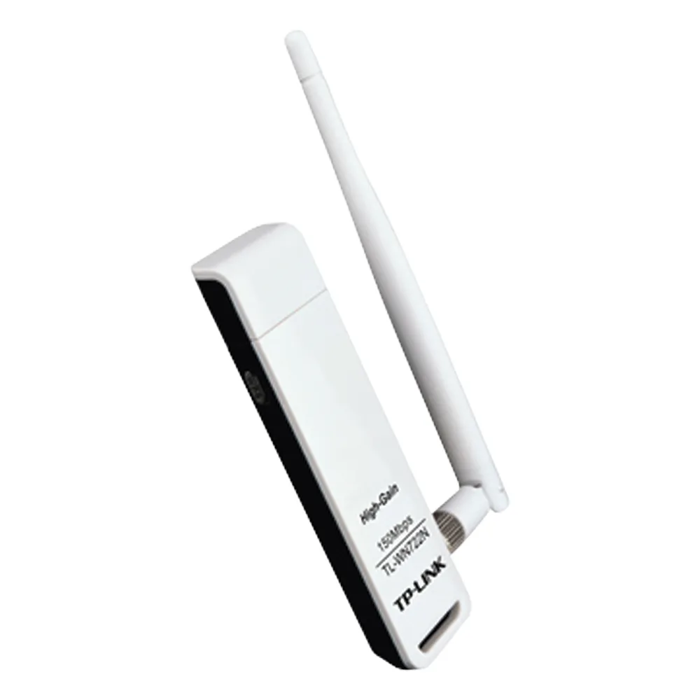 Adaptador USB inalámbrico de alta ganancia N 150 Mbps 2.4 GHz con 1 antena desmontable de 4dBi