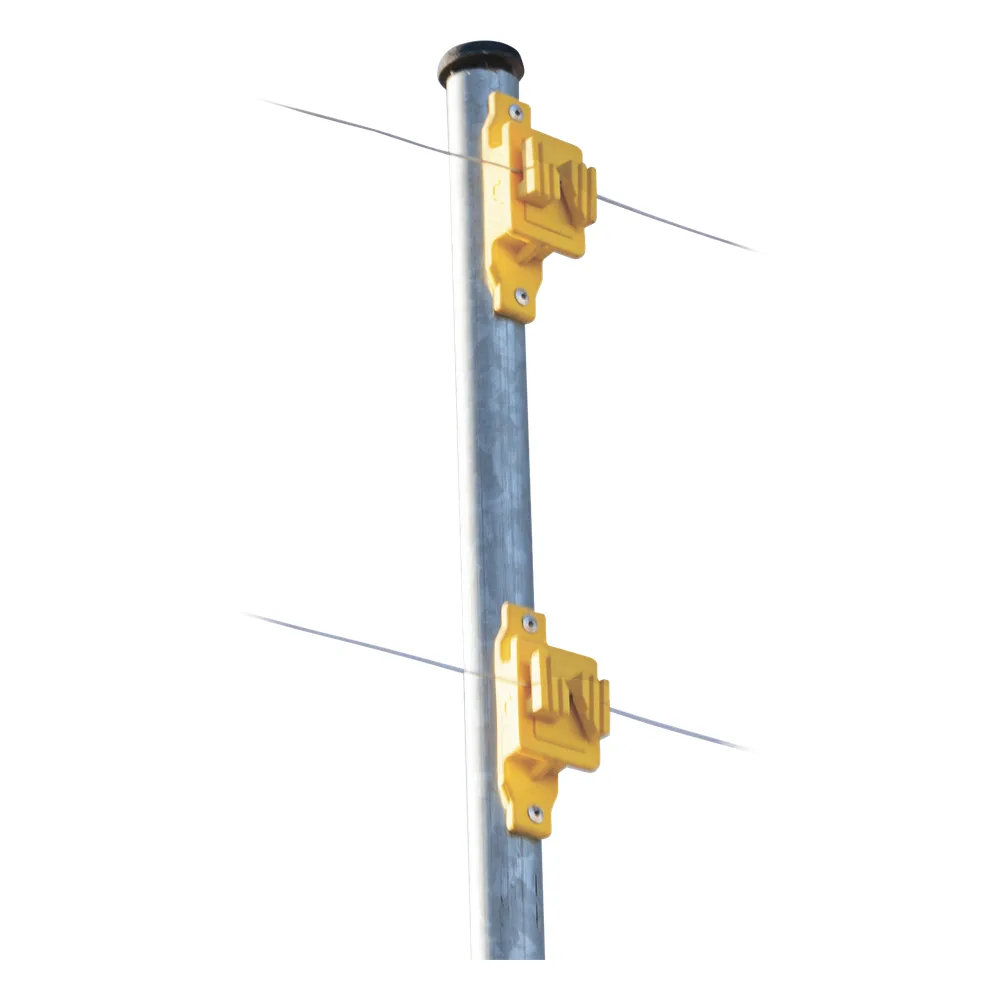 Aislador de Paso Amarillo Reforzado para Cercos Eléctricos / Aislamiento hasta 18 kV / Resistente a Clima Extremo / Polipropileno y Policarbonato