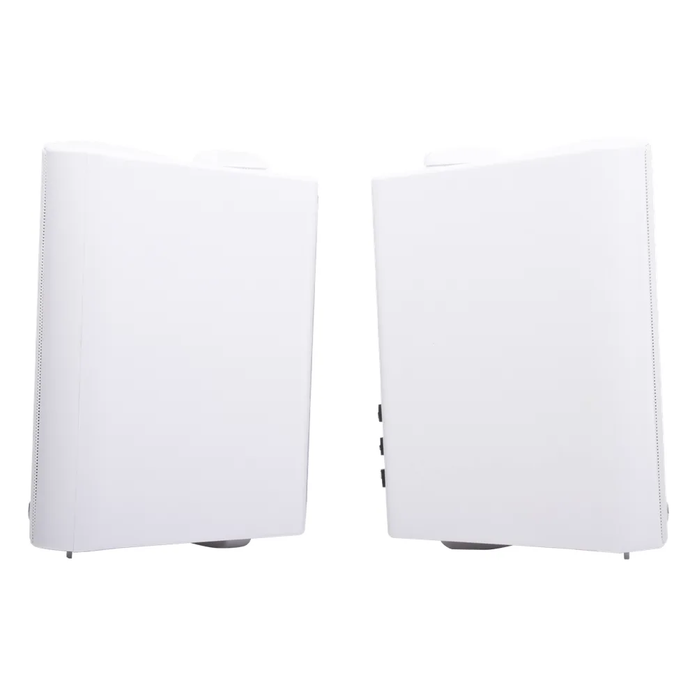 Altavoces Amplificada de Montaje en Pared 5"+1.5" | RMS 20W@8ohms y Pasivo 20W | Material ABS | Reja Metálica | Bracket de Metal | Color Blanco – vista 2
