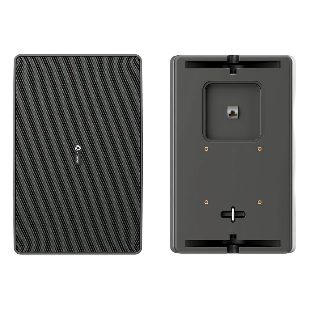 Altavoz de Pared PoE Dante 6.5 pulgadas | 2 Vías | Potencia PoE++ 10W | DSP Integrado | Mixer 2 Canales | Montaje VESA 75 mm | UL1480A | Negro o Blanco