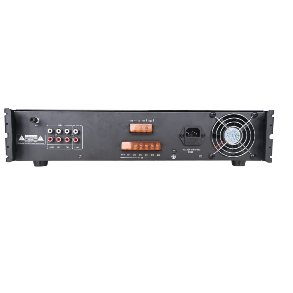 Amplificador de Audio | Bluetooth | 120 W | 6 Zonas con Control de Volumen Independiente | 70/ 100V COM | Montaje en Rack | Voceo y Musica Ambiental – vista 2