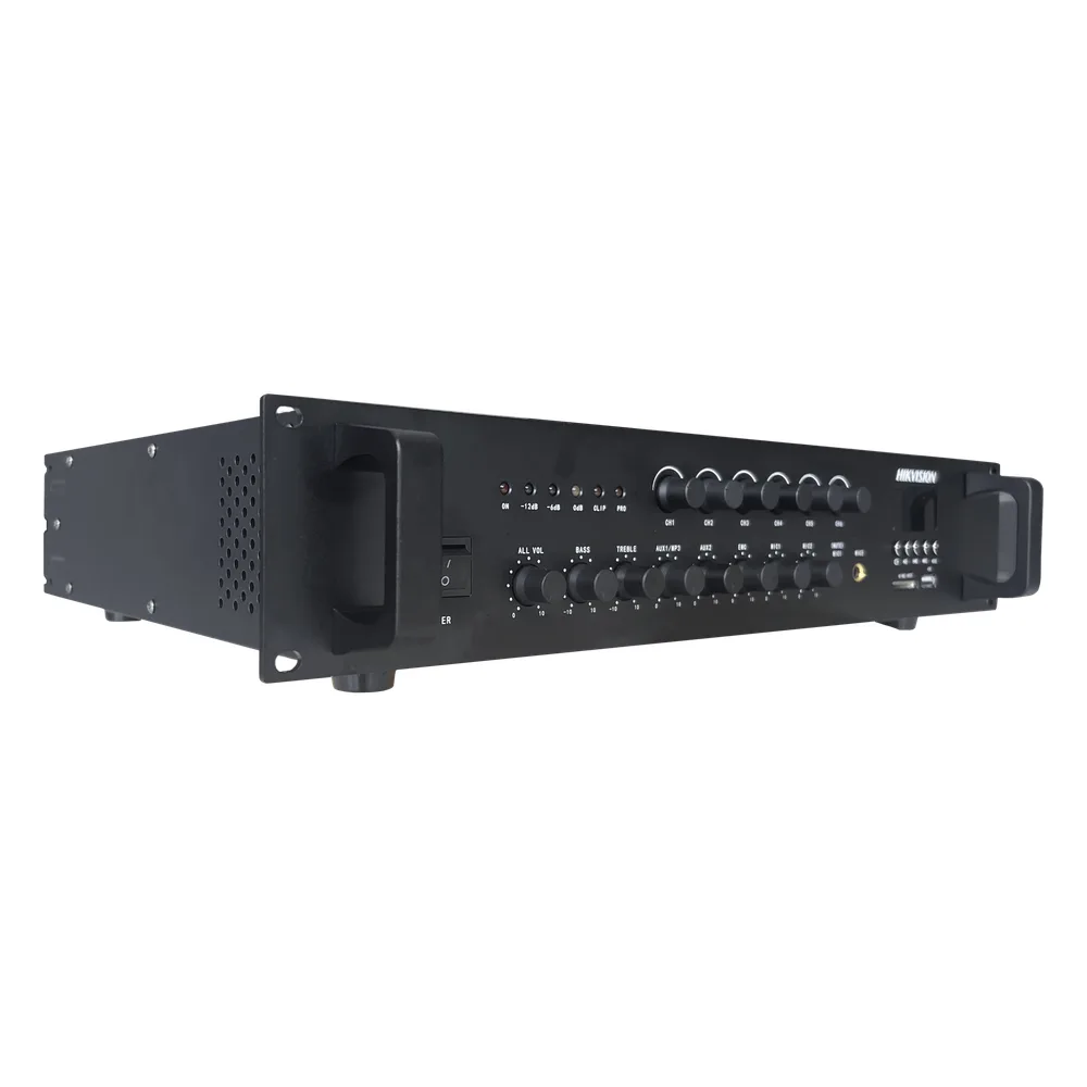 Amplificador de Audio | Bluetooth | 240 W | 6 Zonas con Control de Volumen Independiente | 70/ 100V COM | Montaje en Rack | Voceo y Musica Ambiental
