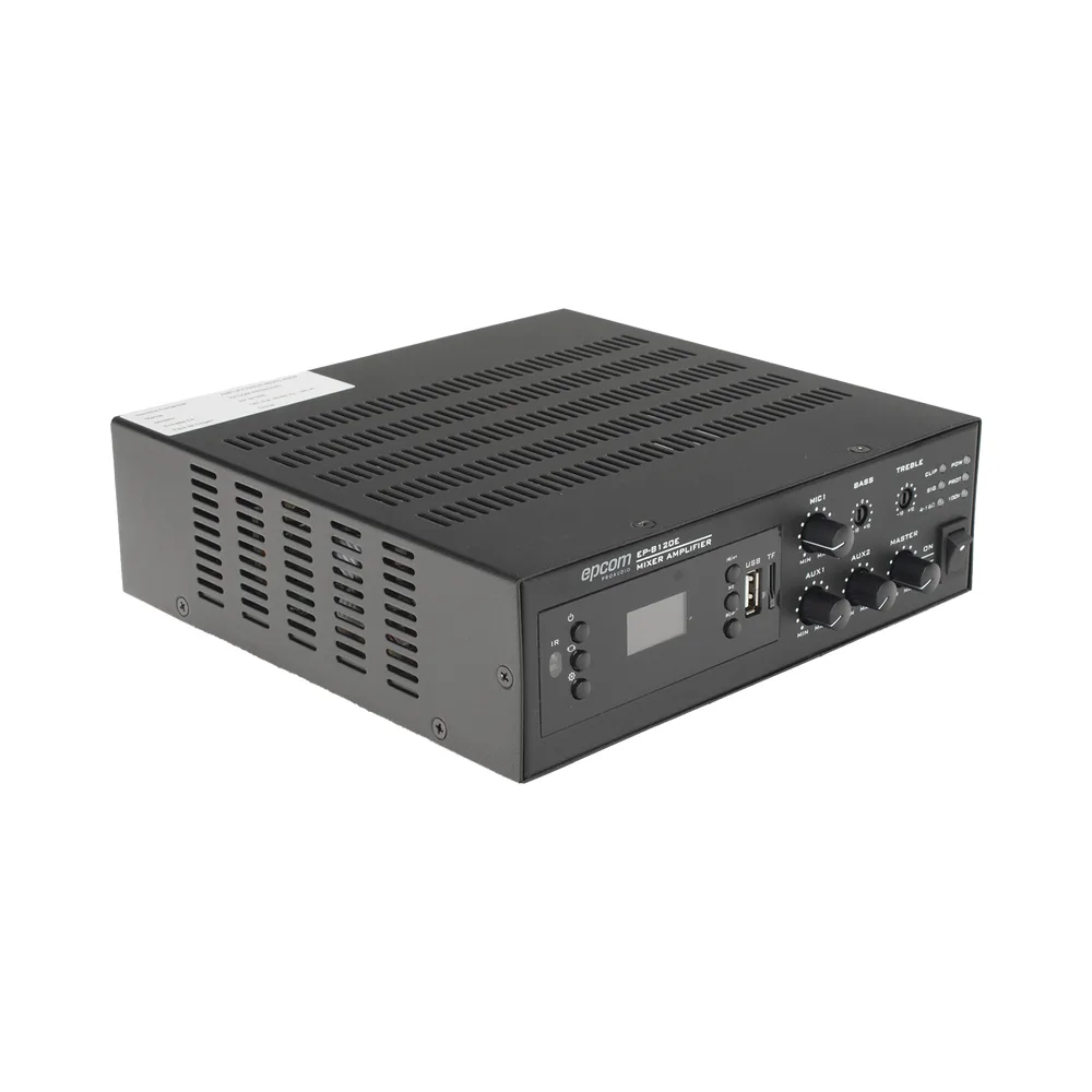 Amplificador de Potencia Digital Mini | 120W | Entrada XLR con Phantom 48V | 2 Entradas AUX | Bluetooth | Sintonizador FM | Reproducción MP3 | Protección contra Cortocircuito y Sobrecarga | 4~16&Omega; o 100V – vista 3