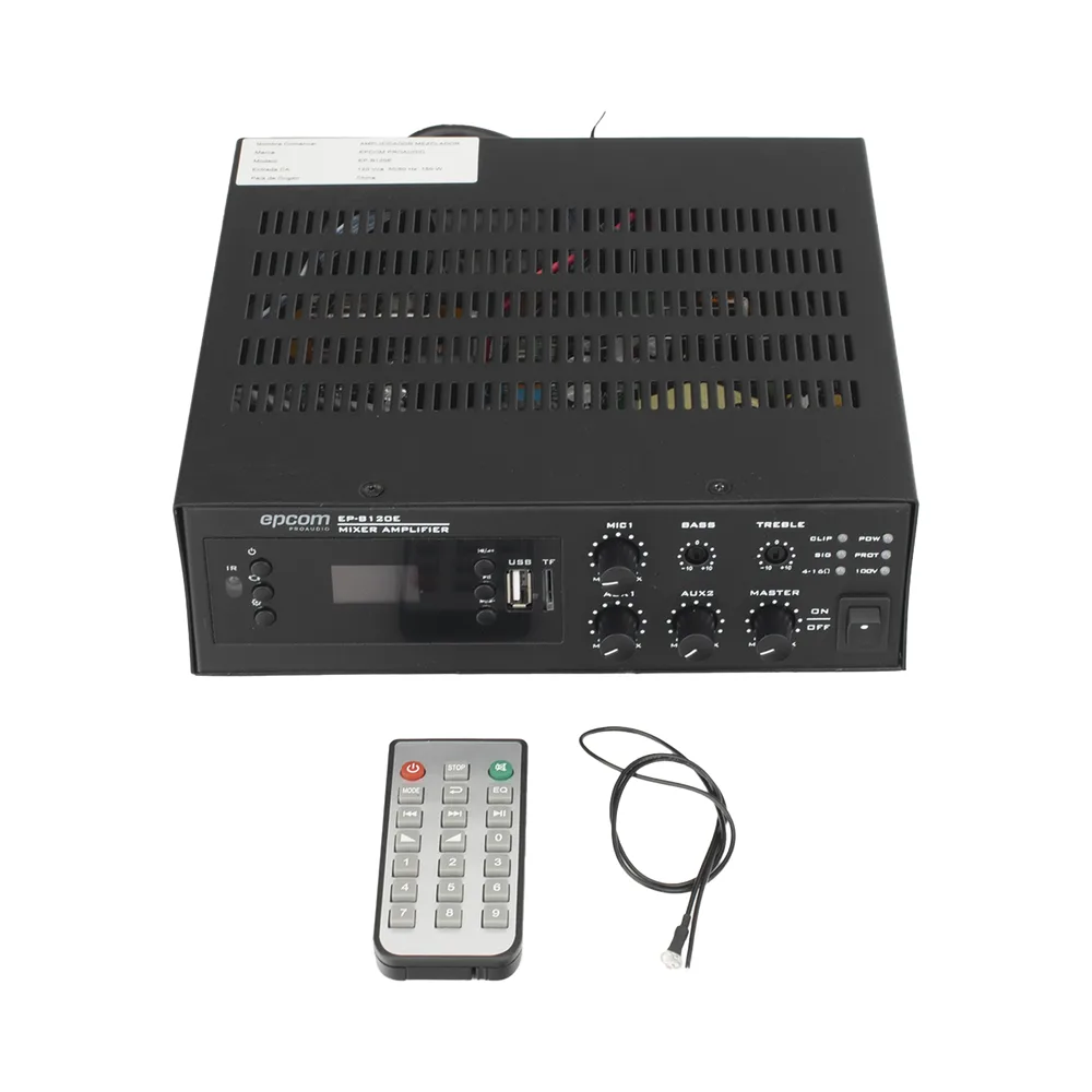 Amplificador de Potencia Digital Mini | 120W | Entrada XLR con Phantom 48V | 2 Entradas AUX | Bluetooth | Sintonizador FM | Reproducción MP3 | Protección contra Cortocircuito y Sobrecarga | 4~16&Omega; o 100V – vista 5