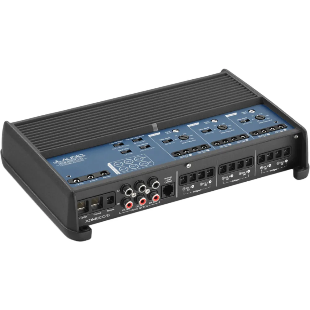 Amplificador Náutico y para Automóvil de Rango Completo / 6 Canales / 600 W / Clase D / 75 W x 6 a 4 &Omega; / 100 W x 6 a 2 &Omega; / 200 W x 3 Puenteado / Filtros Paso Alto y Bajo 50 Hz-500 Hz / JL Audio XDM600/6 – vista 3