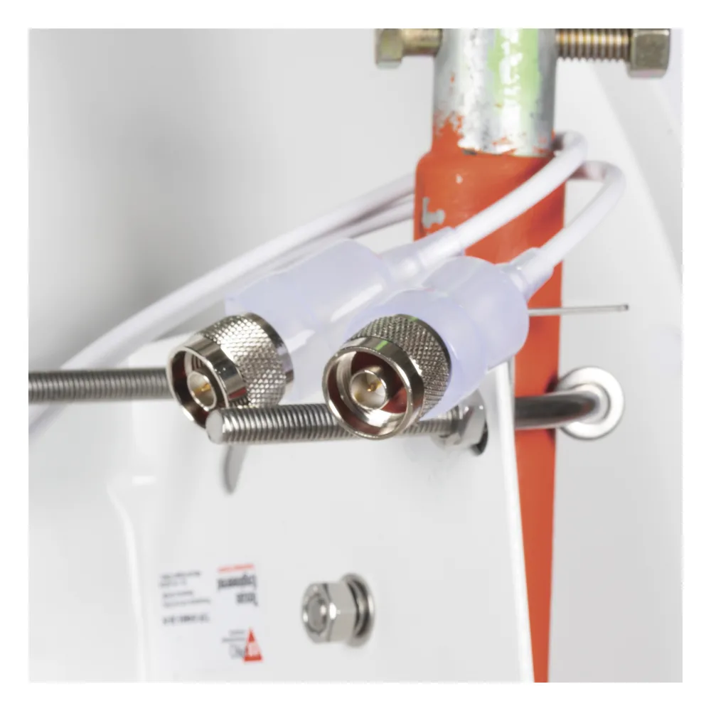 Antena Direccional con Frecuencia Extendida / 4.8 - 6.5 GHz / 28 dBi /  Jumper incluido con conector N-Macho / Polaridad en 90º y 45º / Montaje incluido para torre o mástil – vista 5