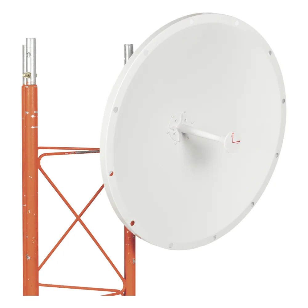 Antena Direccional con Frecuencia Extendida / 4.8 - 6.5 GHz / 28 dBi /  Jumper incluido con conector N-Macho / Polaridad en 90º y 45º / Montaje incluido para torre o mástil