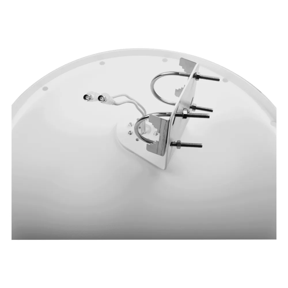 Antena Direccional con Frecuencia Extendida / 4.8 - 6.5 GHz / 28 dBi /  Jumper incluido con conector  SMA-Macho Inverso / Polaridad en 90º y 45º / Montaje incluido para torre o mástil – vista 4