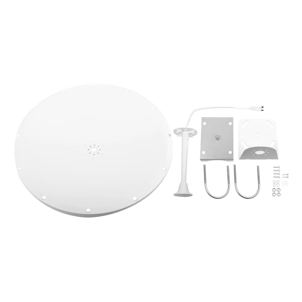 Antena Direccional con Frecuencia Extendida / 4.8 - 6.5 GHz / 28 dBi /  Jumper incluido con conector  SMA-Macho Inverso / Polaridad en 90º y 45º / Montaje incluido para torre o mástil – vista 5