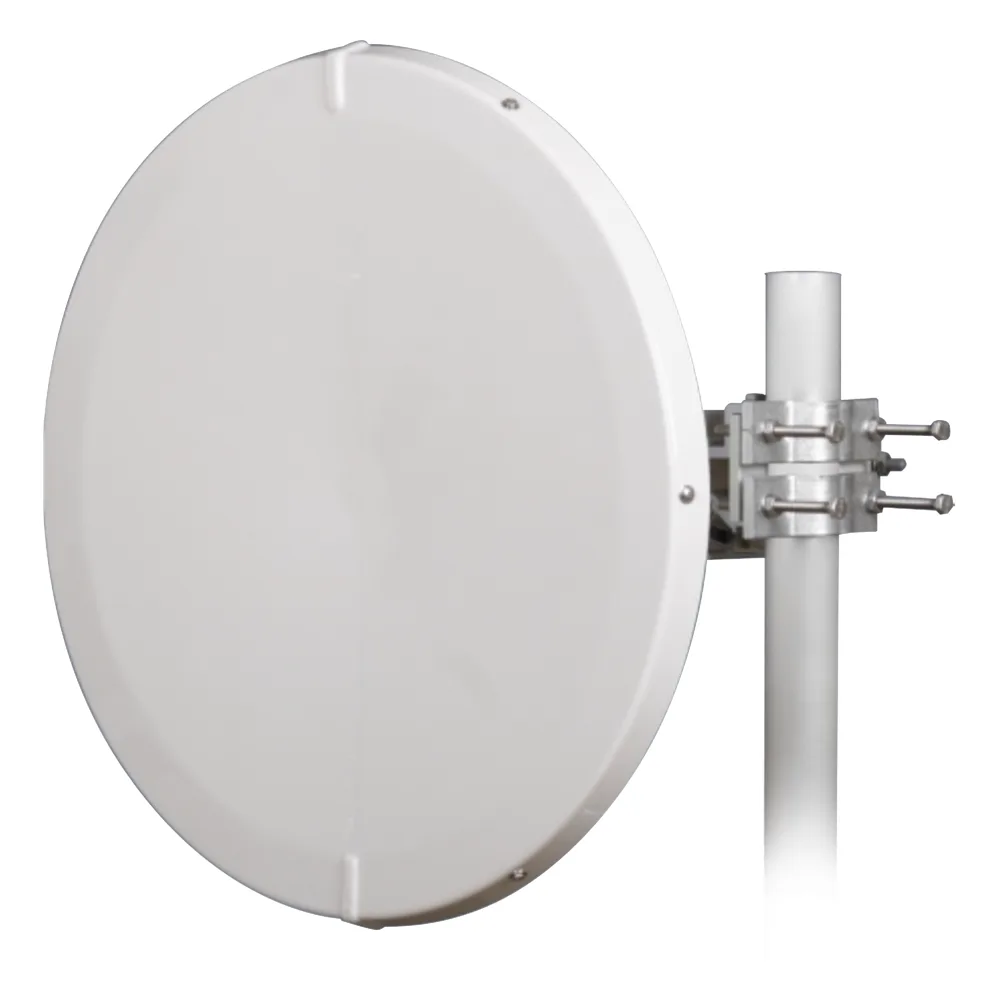 Antena Direccional de Alto Rendimiento / 30.5 ± 1 dBi / 2 ft / 5.9-7.125 GHz / Conectores RP-SMA / Alto Aislamiento al Ruido / Fácil Montaje y herraje de acero inoxidable / Radomo Incluido