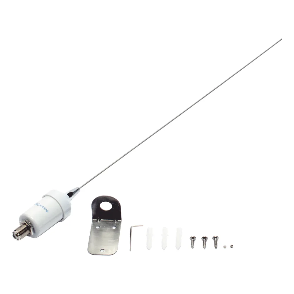 Antena Marina VHF / Látigo Acero Inoxidable / 156-163 MHz / 3.5 dBi / Cable 4.5 m (14.8 ft) / PL-259 / Montaje en L / Exterior – vista 4