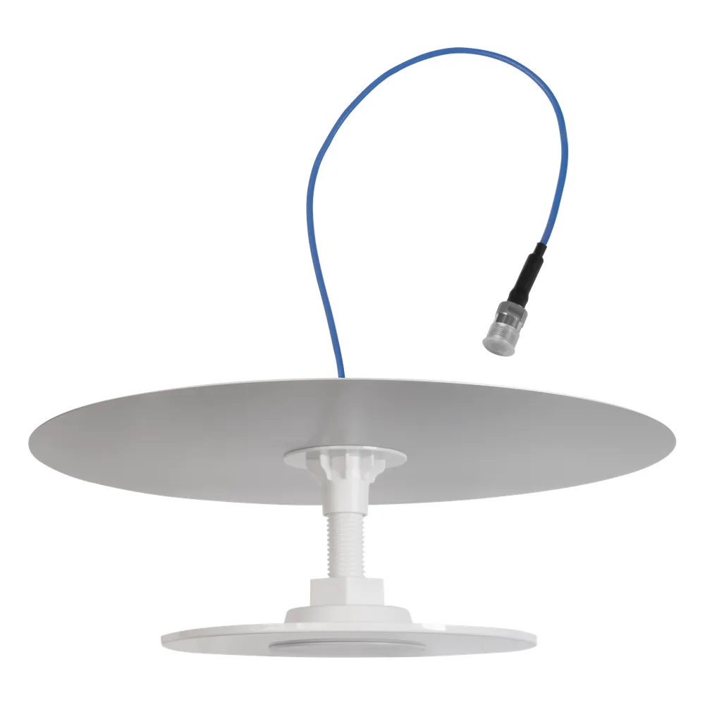 Antena Omnidireccional de Bajo Perfil Ultra Delgada con Reflector para Máxima Ganancia de 7dBi. Cubre bandas de celular 5G, 4G, 3G y WiFi de 608 a 2700 MHz.