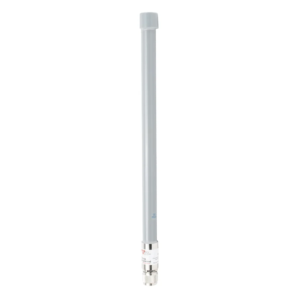 Antena Omnidireccional, mayor distancia de transmisión y recepción de señal en 360º,  Doble banda de 2.4 / 5 GHz, Ganancia de 9 dBi, Conector N-macho, Adecuada para entornos exigentes