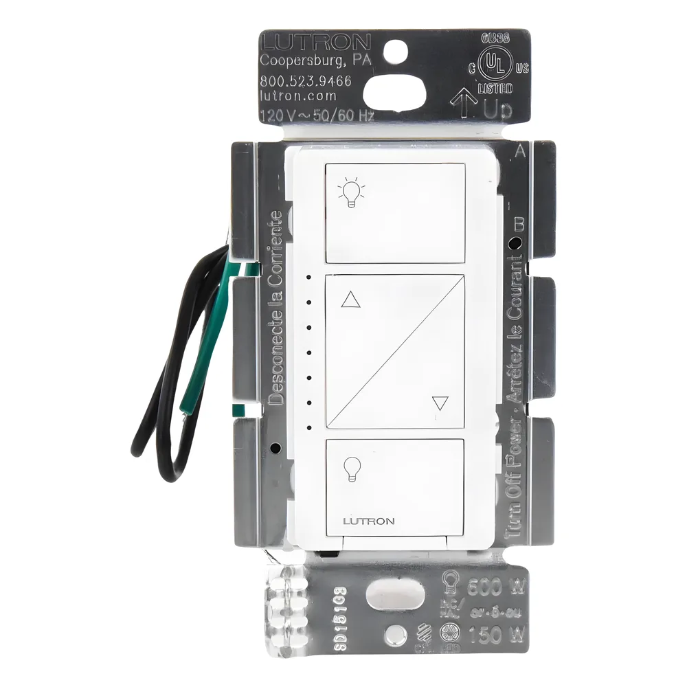 Atenuador de pared Caseta Wireless de 120 V para 150 W LED/CFL o 600 W incandescente/halógeno, sin cable neutro, compatible con controles Pico y sensores inalámbricos – vista 2