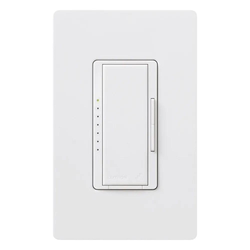 Atenuador de pared Maestro RF PRO de 120 V, 250 W en LED o 500 W incandescente, fase seleccionable y neutro opcional, para RadioRA 2, RA2 Select y RadioRA 3