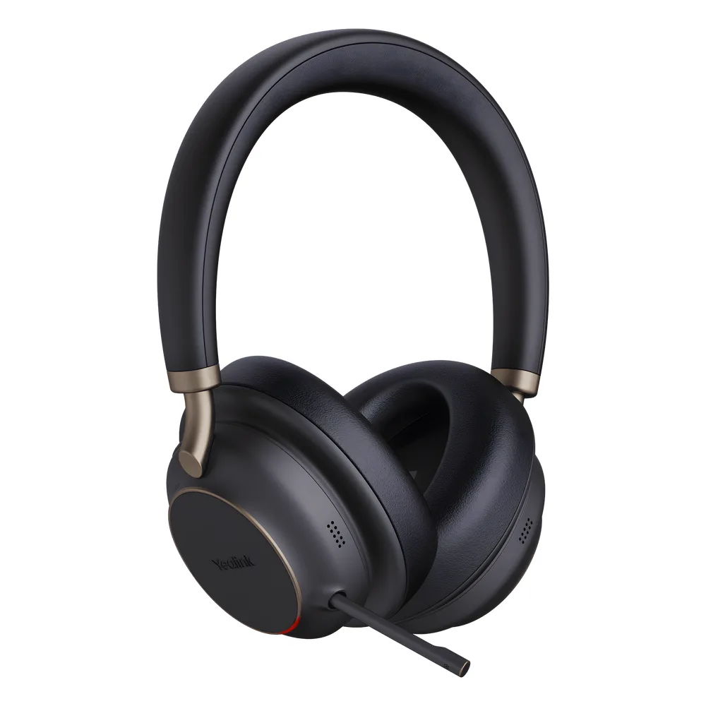 Auriculares supraaurales Yealink BH76 Plus Stereo UC Edition con base de carga/Bluetooth 5.3 con adaptador USB-C y A/Cancelación activa de ruido/Usables sobre la oreja y supraaurales – vista 2