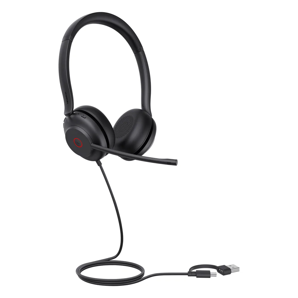 Auriculares Yealink UH35 Dual con cancelación de ruido para UC Cancelación de ruido USB-C/A con indicador de ocupado