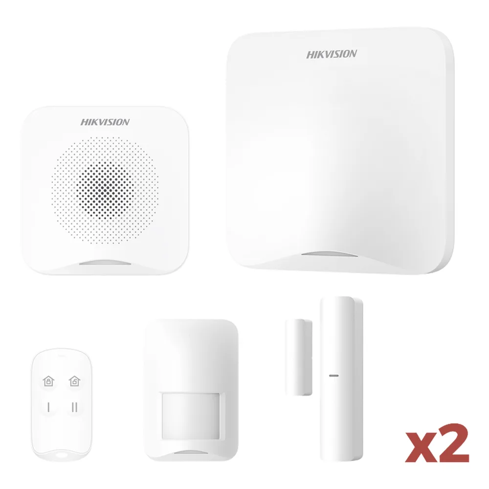 (AX HOME) KIT de Alarma AX HOME / Incluye: 1 Hub con batería de respaldo / 1 Llavero / 1 PIR / 2 Contactos Magnéticos / 1 Sirena / Wi-Fi / 3G/4G / Compatible con Hik-Connect P2P y Hik-Partner PRO