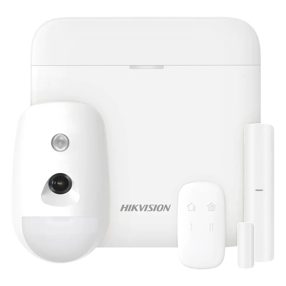 (AX PRO) KIT de Alarma AX PRO con GSM (3G/4G) / Incluye: 1 Hub / 1 Sensor PIR con Cámara / 1 Contacto Magnético / 1 Control Remoto / WiFi / Compatible con Hik-Connect P2P