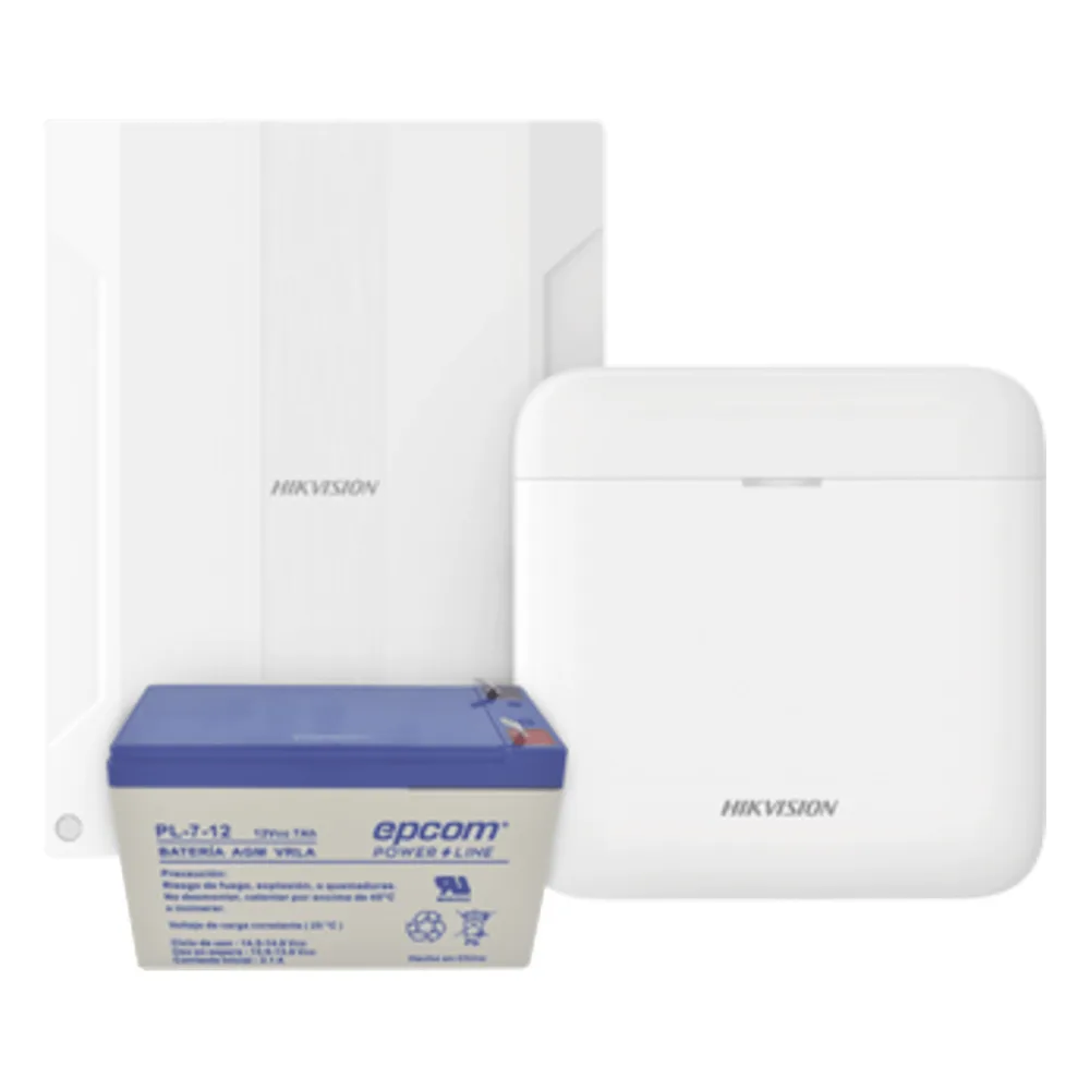 (AXPRO) KIT  de alarma AX PRO conversión de zonas cableadas a inalámbricas / Incluye: 1 Hub IP, Wifi y 3G/4G con Batería de respaldo/ 1 Expansor de 16 zonas cableadas / 1 Batería de respaldo 12Vcc a 7 Amp/ Compatible con Hik-Co