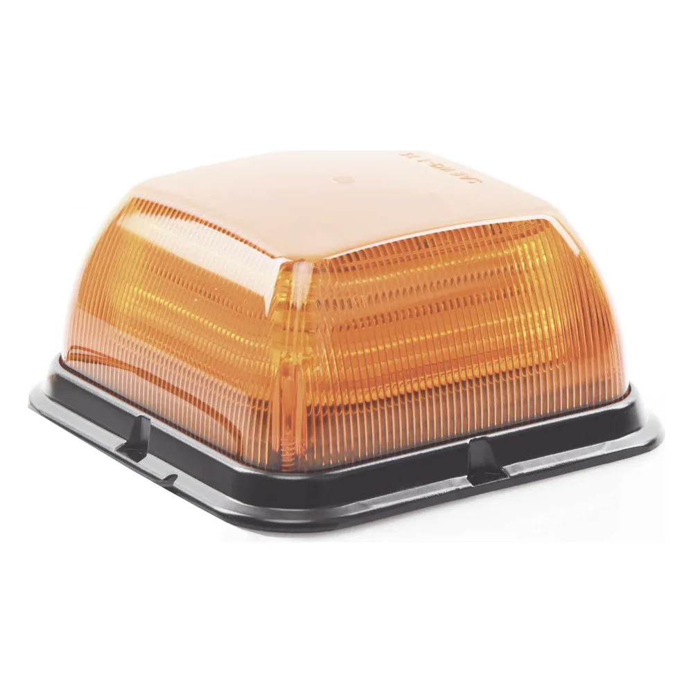 Baliza LED Cuadrada, base de polipropileno reforzado, perfil medio, 12-24 VCC, 24 patrones de destellos, ámbar – vista 2