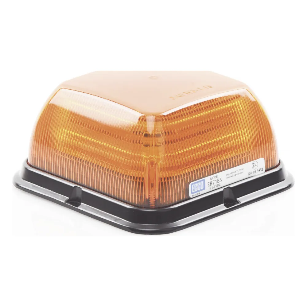 Baliza LED Cuadrada, base de polipropileno reforzado, perfil medio, 12-24 VCC, 24 patrones de destellos, ámbar – vista 3