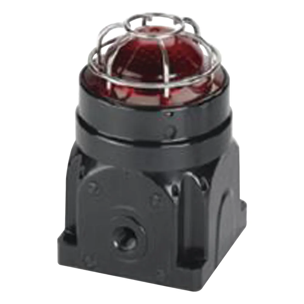 Baliza LED para Ubicaciones Peligrosas / Serie Global G-LED / Ex d Ignífugo / 120-240 VCA / Lente Roja / 8 Patrones de Parpadeo / IP66 / ATEX-IECEx