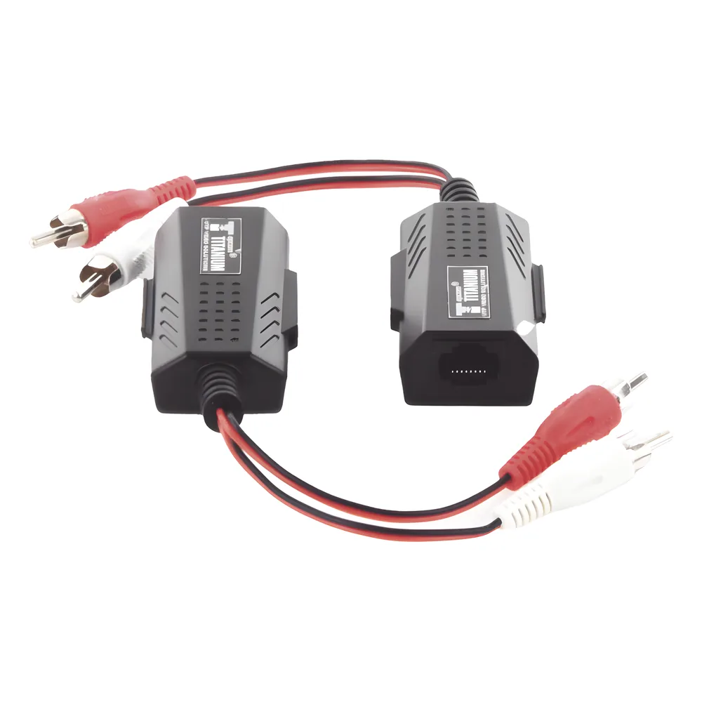 Balun Extensor de Audio Analogo Estereo RCA a RJ45 / Distancia 800 Metros (2625 Pies) / Cable CAT5-6 / Conector 100% Cobre / Protección TVS, Calidad Premium